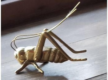 Cute Brass Cricket Fireplace Good Luck Figurine