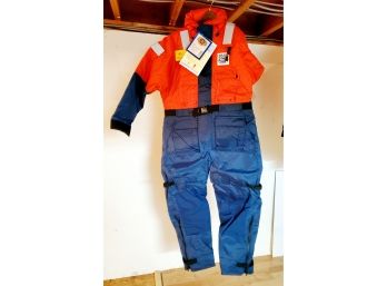 New US Coast Guard Auxiliary Stearns Work PFD Anti Exposure Coveralls Size Large