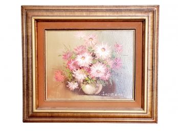 Lovely Vintage Signed Robert Cox Floral Still Life Framed Oil Painting