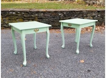 A Pair Of Painted Wood Nightstands Or End Tables