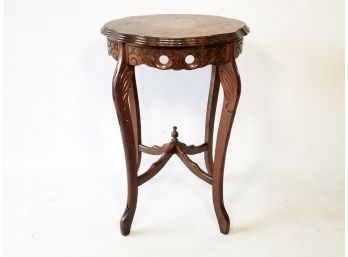 A Late 19th Century Inlaid Wood Pie Crust Table