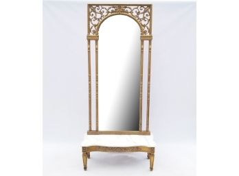 A Stunning Gilt And Marble Hall Mirror And Base C.1930's