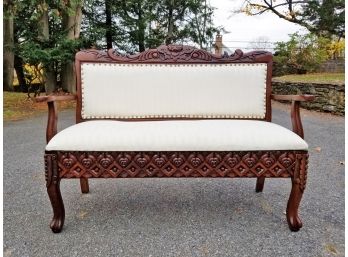 A Gorgeous Carved Hall Bench