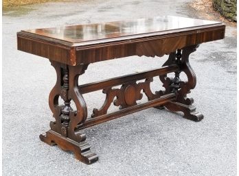 An Unusual Vintage Extendable Library Table