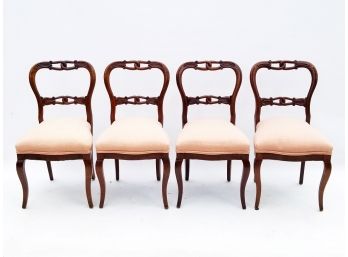 A Set/4 Carved Wood Side Chairs