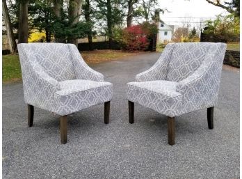 A Pair Of Modern Upholstered Armchairs