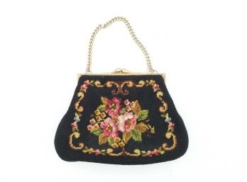 A Vintage Tapestry And Brass Purse