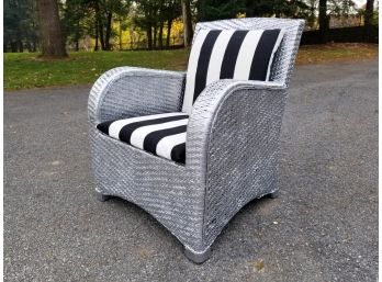 A Painted Wicker Arm Chair