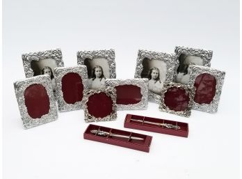 NEW IN BOX Silverplate Frames And Letter Openers