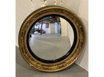 Small Bull's Eye Wall Mirror In A Nice Gilt Frame