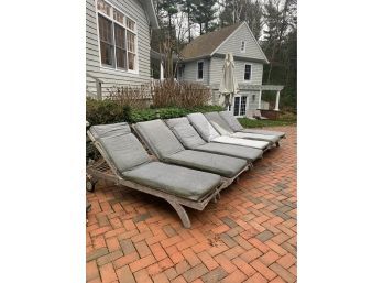 Six Barlow Pyrie Teak Pool Side Lounge Chairs