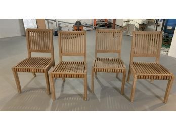 Four Smith & Hawkins Teak Slatted Chairs