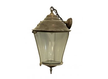 Brass, Copper And Glass Outdoor Entryway Fixture