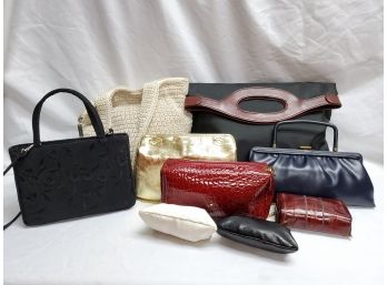 Nice Vintage Assortment Of Ladies Purses, Clutches, Coin Purses And More