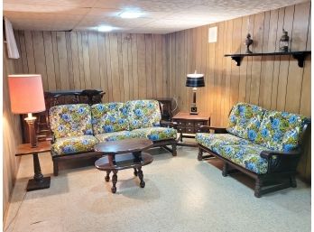 All Original Mid Century Modern Living Room Ensemble-Sofa & Loveseat & Coffee Table-Original Upholstery