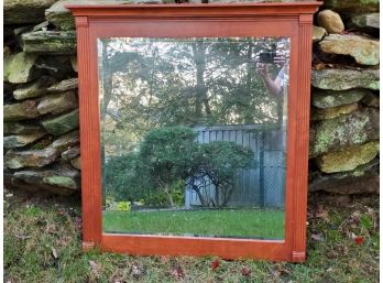 Large Handsome Wood Framed Wall Mirror
