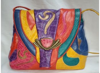 Funky Vintage Sharif Colorful Patchwork Leather Ladies Purse