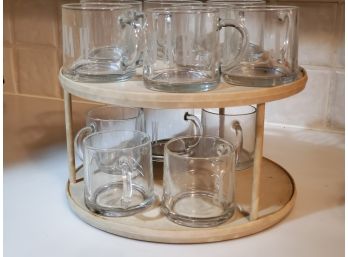Twelve Vintage Garrick Glass - Made In France Monogrammed Cups