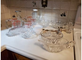 Pot Luck Kitchen, Baccarat Crystal Sugar & Creamer, Platters, Bowls, Measuring Cups & More