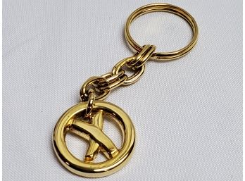 Paloma Picasso Signature 'X' Logo Gold Tone Keychain