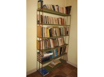 1960s-1970's Metal (6) Shelf Standing Book Rack