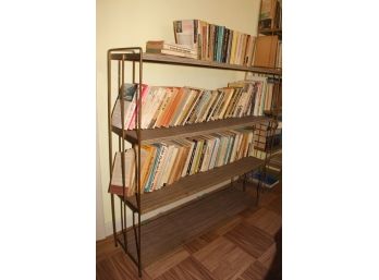 1970's Metal (4) Shelf Standing Book Rack