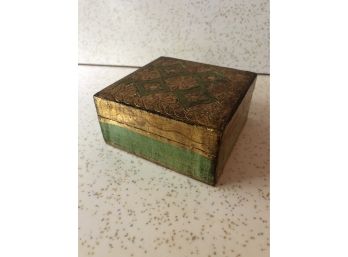 Italian Carved And Gilt Wooden Jewelry Box