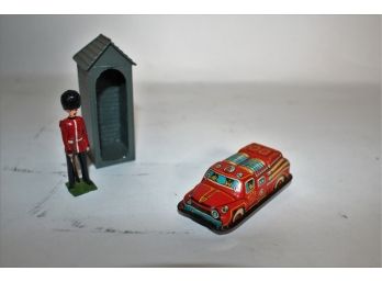 Britain Toy Soldier And Vintage NY Fire Department Car