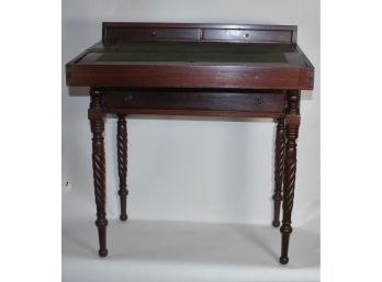 Sheraton Mahogany Desk With Rope Legs Circa 1820