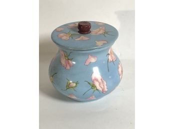 Jersey City Pottery Floral Decorated Covered Bowl