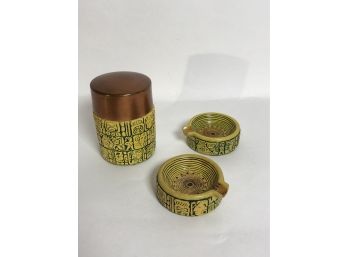 Vintage (3) Piece Aztec Smoking Set