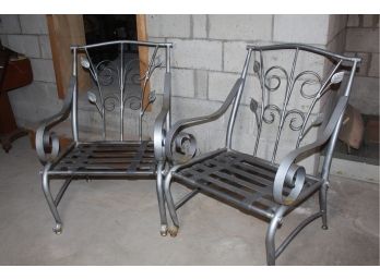 (3) Vintage 1960's Wrought Iron Lawn Chairs ((2) Pictured)