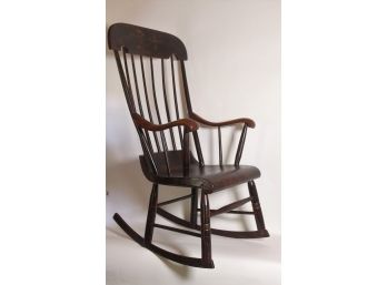 Wonderfully Faux Grained And Stenciled Rocker