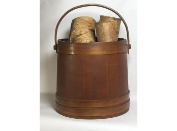 Maple Firkin With (3) Birch Logs