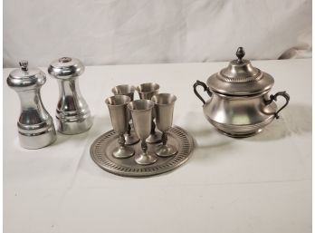 Vintage Metal Ware Assortment - Towle Newburyport Pewter, Olde Thompson & More