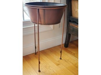 Copper Look Metal Beverage Party Bucket With Stand