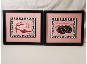 Set Of Two Fashion Wall Art In 3D Frames