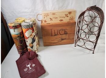 Wine Storage Assortment With Gift Tubes, Metal Wine Rack, Holiday Gift Box, Gift Tubes & More