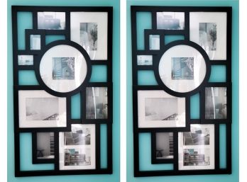 Set Of Two Collage Black Plastic Wall Frames With Assorted Sized Photo Opening