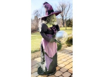 Awesome Life Size Halloween Witch Animated Talking Holding Crystal Ball With Microphone! See YouTube Link!!!