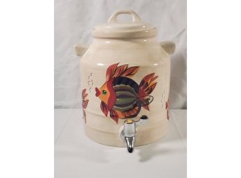 Dario Farrucci Designs Hand Crafted, Hand Painted Large Pottery Beverage Dispenser