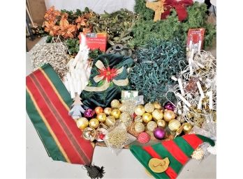 HUGE Assortment Of Christmas & Holiday Decor, Faux Greenery,  Christmas Lighting And More