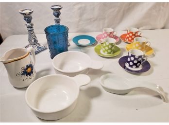 Colorful Ceramics And Glass Mixed Lot