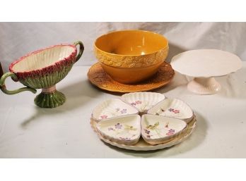 Nice Assortment Of Porcelain Of Dining And Serving Wear, Andrea By Sadek, Bordallo Pinheiro And More