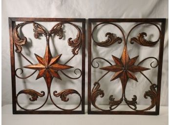 Set Of Two Decorative Metal Wall Art