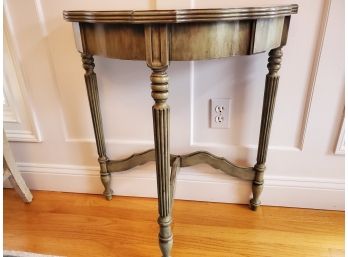 Vintage H. P. Robertson Half Moon Crescent Table With Turned Legs