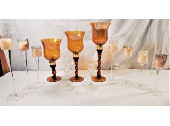 Assortment Of Glass Votive & Taper Candle Holders - Home Interiors Better Homes & Garden Collection