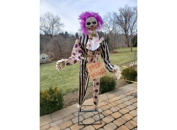 Awesome Life Size Scary Talking Mechanical Clown Halloween Decoration-YouTube Video Link In Descripton!!!