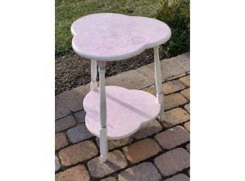 Vintage Sponge Painted Wood Side Table