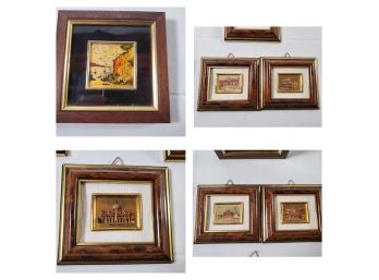 Nice Vintage Assortment Of Framed Miniature Italy Landmarks Wall  Art